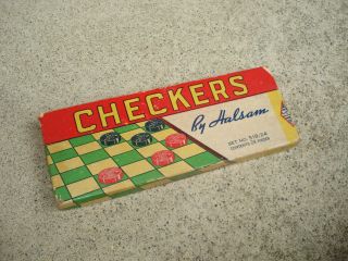 Vintage Wood Checkers by Halsam No.  518/24 3