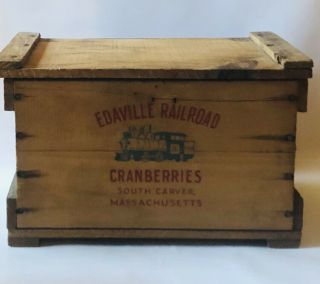 Edaville Railroad Cranberries Crate Box Wood South Carver Ma Vintage Adv