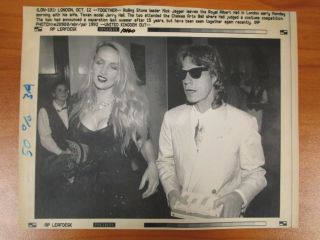 Vtg Wire Ap Press Photo Singer Sir Mick Jagger Jerry Hall Rolling Stones 8