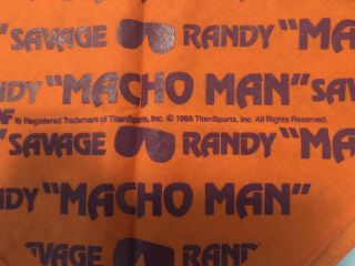 Vintage 1988 Macho Man Randy Savage Bandana Orange WWF WWE 6