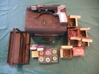 Vintage Ramset Olin Winchester Powder Actuated Fastening Tool & Box Accessories