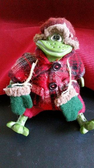 Russ Berrie & Kathleen Kelly Critter Factory Vintage Yukon Christmas Frog