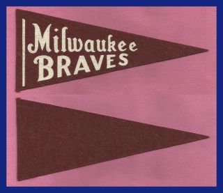 Vintage 1950’s Milwaukee Braves Baseball Pennant Atlanta