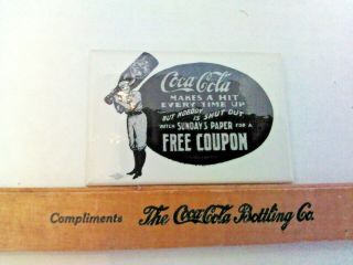 Vintage Coca - Cola Pocket Mirror Baseball Advertising