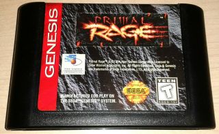 Primal Rage Sega Genesis Vintage Classic Retro Game Cartridge