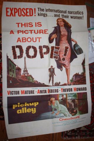 Pickup Alley 1 Sheet Poster Vintage Movie 1957 Anita Ekberg