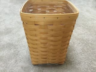 Vintage Longaberger 1998 Small Waste Basket With Liner