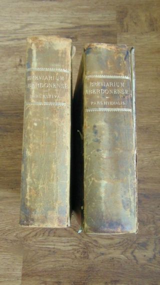 1854 Leather Breviarium Aberdonense Volumes I And Ii Complete