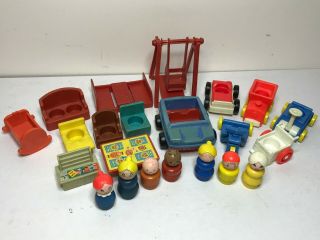Vintage Fisher - Price Little People,  Vehicles,  Picnic Table,  Dinner Table & More
