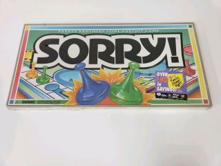 Vintage 1992 Sorry Board Game Parker Brothers Made Complete Nib