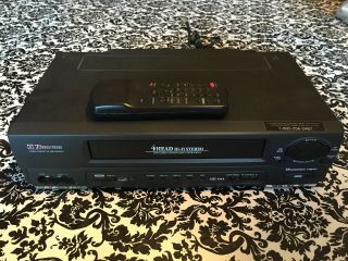Emerson Vhs Player Ewv601 Vcr Hi - Fi 4 Head Video Cassette Recorder With Remote