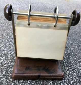 Brown Roto Photo Hanging Rolodex Style Recipe Card File Holder Vintage Unique