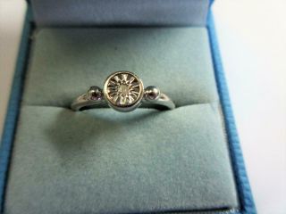 Vintage Sterling Silver & Diamond Solitaire Ring - 2.  4g - Tggc