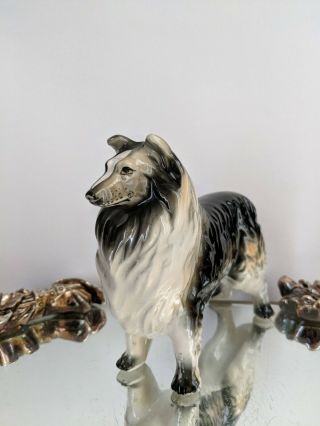 Nippon Yoko Boeki Border Rough Collie Dog Figurine - Vtg