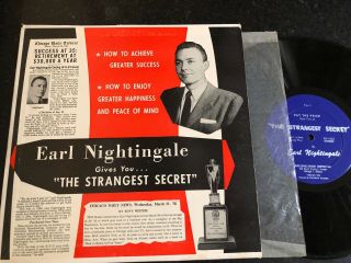 Vintage Earl Nightingale The Strangest Secret Self Help 10 " Record Album 1958