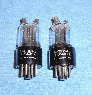 2 Nos National Union Jan Cnu 7193 Aka 2c22 Vacuum Tubes - 1943 Vintage Triodes
