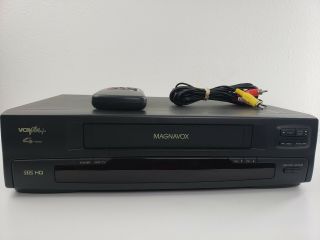 Magnavox Vcr Vhs Video Cassette Player Recorder 4 Head Mono Vru342at21 W Remote