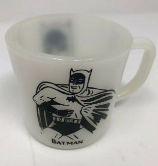Vintage Westfield Milk Glass Batman Coffee Mug Cup 1966 Retro Corning