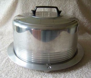 Mcm Vintage Regal Ware Aluminum Covered Cake Carrier Keeper/saver Locking Lid