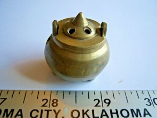 Vintage Small Brass Cone Incense Burner Censer Pot With Lid