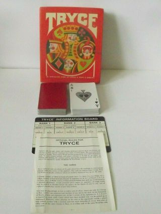 Vtg 1970 Tryce Card Game Of Words,  Runs,  & Groups Boxed Complete A 3m Gamette