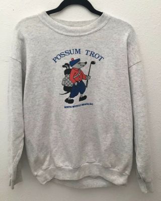 Vintage Possum Trot Golf Myrtle Beach,  Sc Light Gray Crewneck Sweatshirt Large