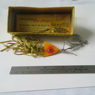 Fishing Lures Vintage Fred Arbogast Hawaiian Wiggler Box And Papers