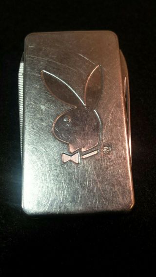 Vintage Playboy Logo Stainless Steel Metal Money Clip,  File N Knife