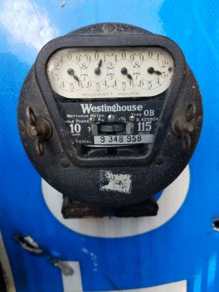 Vintage Westinghouse Ob Watthour Power Meter Industrial 10 Amp 115 Volts