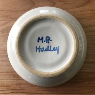 M A HADLEY Vintage Stoneware Cat Bowl 7 1/2 Inch - EUC 2