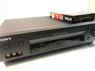 Sony Slv - N500 Hi - Fi 4 Head Vhs Player Recorder Vcr W/ Remote,  Cables