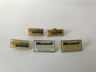 5 Vintage Microsoft Certified Professional System Admin Engineer Pins Mcse