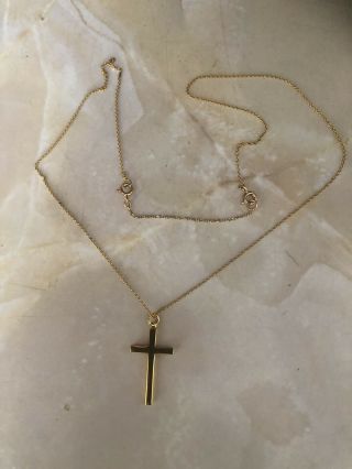 Vintage 9ct Gold Cross And Chain