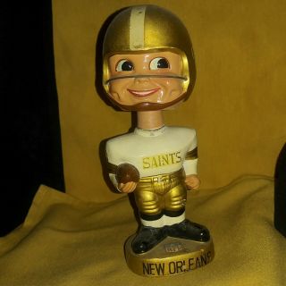 VINTAGE ORLEANS SAINTS BOBBLEHEAD with FITTED CAP SIZE 8 2