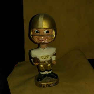 VINTAGE ORLEANS SAINTS BOBBLEHEAD with FITTED CAP SIZE 8 8