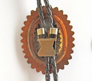 Vintage copper concho bolo tie,  36 