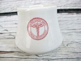 Vintage United States Army Medical Department Sterling China Container Cup Jar