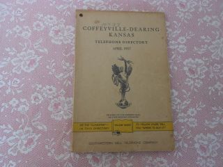 Vintage 1957 Coffeyville - Dearing Kansas Telephone Directory Phone Book