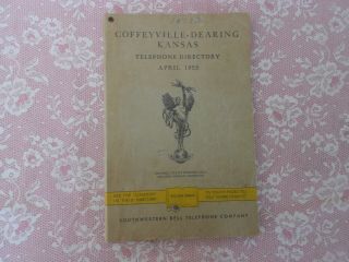 Vintage 1955 Coffeyville - Dearing Kansas Telephone Directory Phone Book