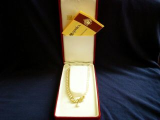 VINTAGE MAJORICA PEARL NECKLACE IN CASE WITH PAPERWORK 3
