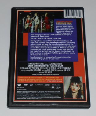 Vintage FABULOUS STAINS 1980 ' s Punk Rock DVD Diane Lane Sex Pistols Looters 2