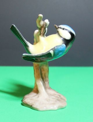 Vintage Tmk - 4 Goebel Blue Titmouse Bird Figurine West Germany Porcelain