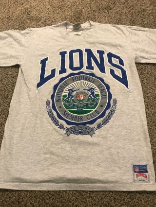 Euc Vintage Detroit Lions Nutmeg T Shirt Large Nfl Signed
