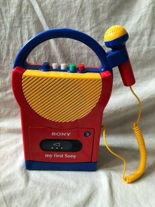My First Sony Vintage 1990s Cassette Tape Player Recorder W/ Microphone Tcm - 4500