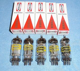 5 Nos Raytheon 6aw8a Vacuum Tubes For Mosely Cm - 1 Amateur Radio Receiver