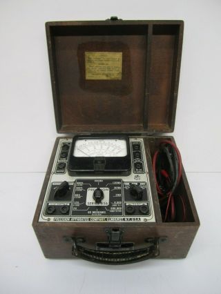 Vtg 1940s Precision Apparatus Series 856 Meter Tester Test Set With Leads