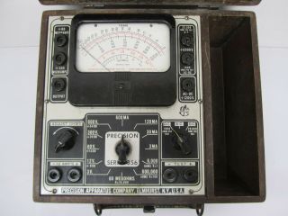 Vtg 1940s Precision Apparatus Series 856 Meter Tester Test Set With Leads 2