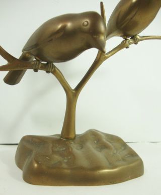 Vintage Brass Birds on Branch Figure Table Decor 3