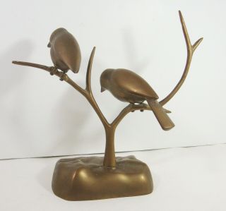 Vintage Brass Birds on Branch Figure Table Decor 4