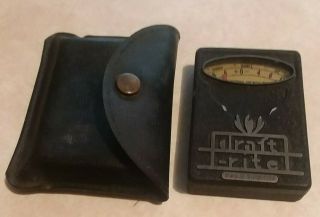 Vintage Draft - Rite By Bacharach Pocket Manometer Gauge With Case